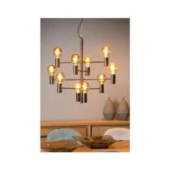 Lucide LEANNE - Hanglamp - Ø 65 cm - 10xE27 - Zwart Lucide