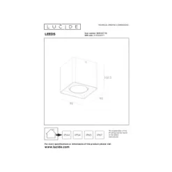 Lucide LEEDS Plafonnière Buiten-Zwart-LED-9W-2700K-IP54