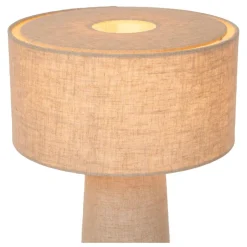 Lucide LEEROY Tafellamp-Taupe-1xE27-240W-Linnen