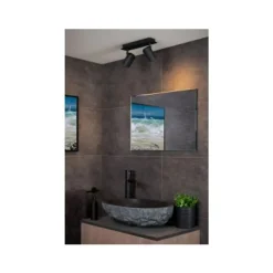 Lucide LENNERT Plafondspot 2x5W/GU10 Mat Zwart