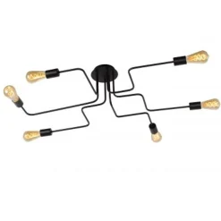 Lucide LESTER Plafondlicht 6xE27 100/75/20cm Zwart