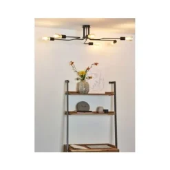 Lucide LESTER Plafondlicht 6xE27 100/75/20cm Zwart