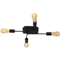 Lucide LESTER Plafonnier 52/38/9 cm E27/60W Zwart