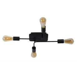 Lucide LESTER Plafonnier 52/38/9 cm E27/60W Zwart