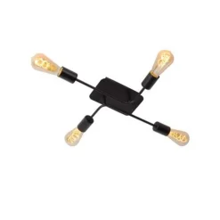 Lucide LESTER Plafonnier 52/38/9 cm E27/60W Zwart