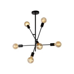 Lucide LESTER Plafonnier 59/59/85 cm E27/60W Zwart