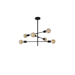 Lucide LESTER Plafonnier 59/59/85 cm E27/60W Zwart