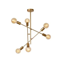 Lucide LESTER Plafonnière-Mat Go.-6xE27-40W-Metaal