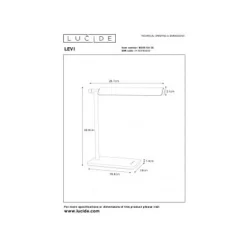 Lucide LEVI - Bureaulamp - LED Dimb. - 3 StepDim - Zwart