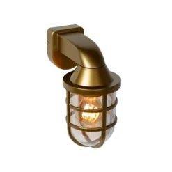 Lucide LEWIS - Wandlamp Buiten - 1xE27 - IP44 - Mat Goud / Messing