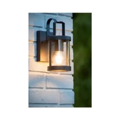 Lucide LINDELO - Wandlamp Buiten - 1xE27 - IP23 - Zwart Lucide