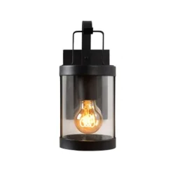 Lucide LINDELO - Wandlamp Buiten - 1xE27 - IP23 - Zwart Lucide