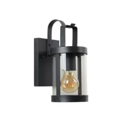 Lucide LINDELO - Wandlamp Buiten - 1xE27 - IP23 - Zwart Lucide