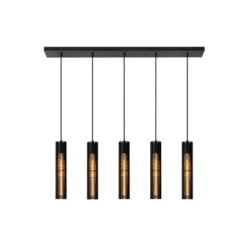 Lucide Lionel - Hanglamp - 5xE27 - Zwart