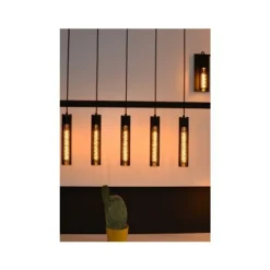 Lucide Lionel - Hanglamp - 5xE27 - Zwart