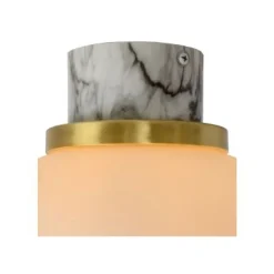 Lucide LORENA - Plafonnière Badkamer - Ø 23 cm - 1xE27 - IP44 - Opaal