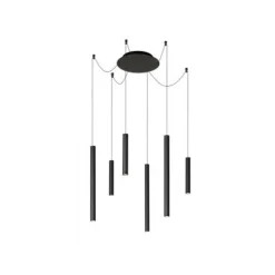 Lucide LORENZ - Hanglamp - LED Dimb. - 6x0,7W 3000K - Zwart Lucide