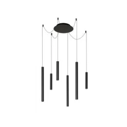 Lucide LORENZ - Hanglamp - LED Dimb. - 6x0,7W 3000K - Zwart Lucide