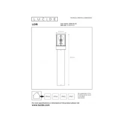 Lucide LORI - Sokkellamp Buiten - 1xE27 - IP44 - Antraciet