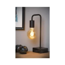 Lucide LORIN - Tafellamp - 1xE27 - Zwart Lucide