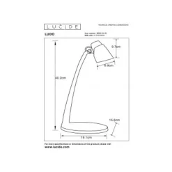 Lucide LUDO Bureaulamp-Wit-LED-4,5W-3000K-Kunsts.