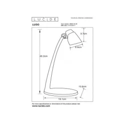 Lucide LUDO Bureaulamp-Zwart-LED-4,5W-3000K-Kunsts.