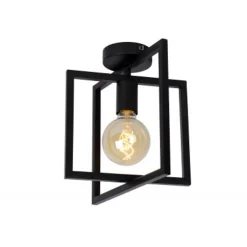 Lucide LUUK Plafonnière-Zwart-1xE27-40W-Metaal