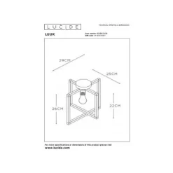 Lucide LUUK Plafonnière-Zwart-1xE27-40W-Metaal