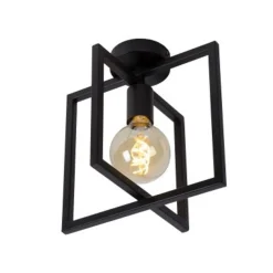 Lucide LUUK Plafonnière-Zwart-1xE27-40W-Metaal