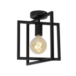 Lucide LUUK Plafonnière-Zwart-1xE27-40W-Metaal