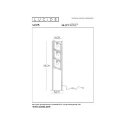 Lucide LUUK Vloerlamp-Zwart-3xE27-40W-Metaal