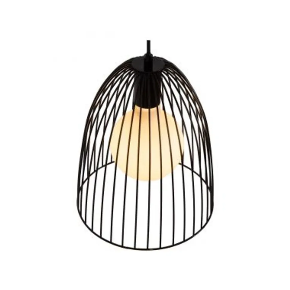 Lucide MACARONS Hanglamp-Zwart-Ø24,5-1xE27-40W-Metaal