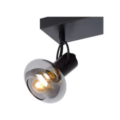 Lucide MADEE Plafondspot 3x E14/25W Zwart/ Smoke Glas