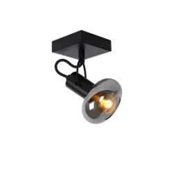 Lucide MADEE Plafondspot 1x E14/25W Zwart/ Smoke Glas