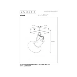 Lucide MADEE Plafondspot 1x E14/25W Zwart/ Smoke Glas