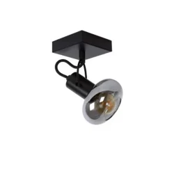 Lucide MADEE Plafondspot 1x E14/25W Zwart/ Smoke Glas