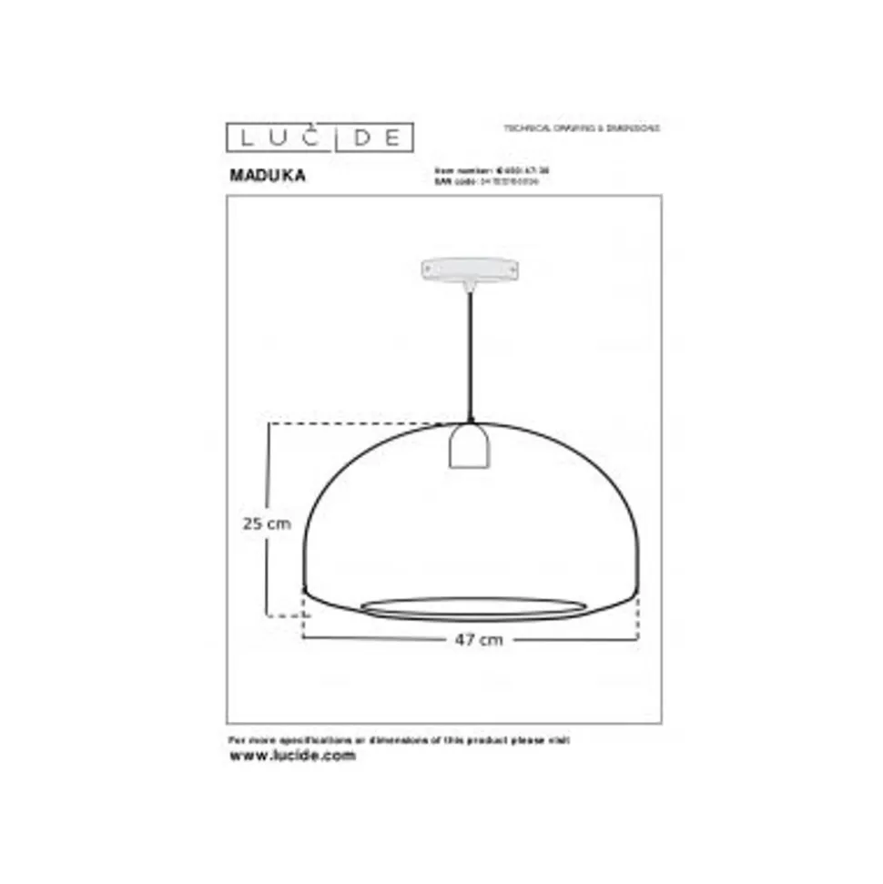 Lucide MADUKA Hanglamp-Zwart-1xE27-40W-Zeegra.