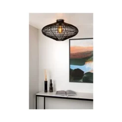 Lucide MAGALI - Plafonnière - Ø 56 cm - 1xE27 - Zwart