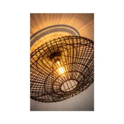 Lucide MAGALI - Plafonnière - Ø 56 cm - 1xE27 - Zwart