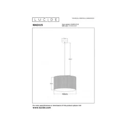 Lucide Magius - Hanglamp - Ø 42 cm - 1xE27 - Licht hout