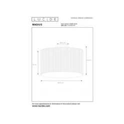 Lucide MAGIUS - Plafonnière - Ø 42 cm - 1xE27 - Licht hout