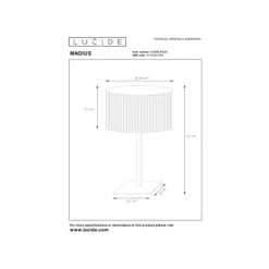 Lucide Magius - Tafellamp - Ø 28 cm - 1xE27 - Licht hout
