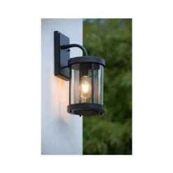 Lucide MAKKUM - Wandlamp Buiten - E27 - IP23 - Zwart