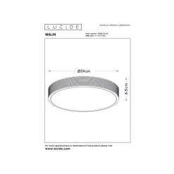 Lucide MALIN - Plafonnière - Ø 39 cm - LED Dimb. - 1x24W 2700K - 3 StepDim - Mat Goud / Messing Lucide