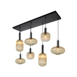 Lucide MALOTO - Hanglamp - 7xE27 - Amber