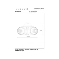 Lucide MANUELA - Plafonnière - Ø 40 cm - 1xE27 - Grijs