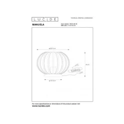 Lucide MANUELA - Tafellamp - Ø 25,5 cm - 1xE27 - Zwart