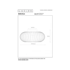 Lucide MANUELA Plafondlicht 1xE27 Ø40cm Zwart