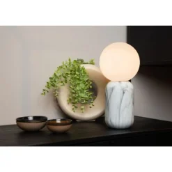 Lucide MARBOL Tafellamp-Wit-Ø15-1xE27-25W-Metaal