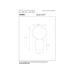 Lucide MARBOL Tafellamp-Wit-Ø15-1xE27-25W-Metaal